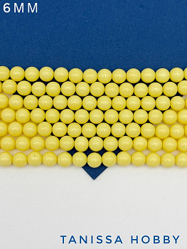Жемчуг Майорка, желтый, Light Yellow, 6мм, нить, МА197