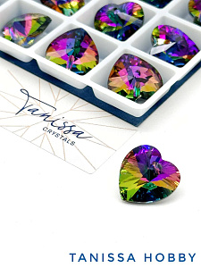 Подвеска кристалл сердце, Vitrail Medium, 14мм, Tanissa Crystals, СТ364