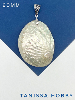 Подвеска ракушка галиотис овина, 60мм, ПМ173