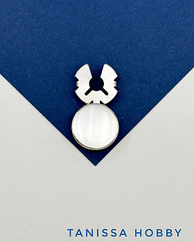 Накладки на пуговицы, основа клипсы для пуговиц 15мм, родий, Л16