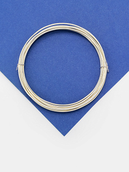 Проволока ювелирная, 1мм, 2 метра, цвет серебро, ПР115