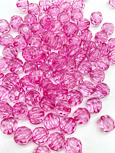 Бусины акриловые розовые, круглые 10мм, П205