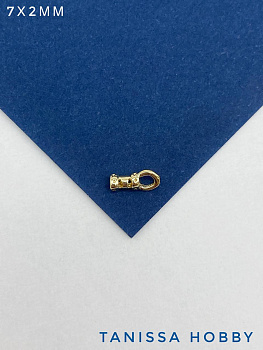 Концевик, 7х2мм, 1мм для цепочки, шнура, жгута, позолота, В023