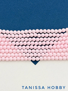 Жемчуг Майорка, зефирный розовый, Baby Pink, 4мм, нить, МА280