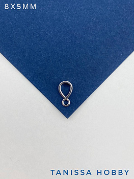 Бейл неразъемный 8х5мм, родий, В029