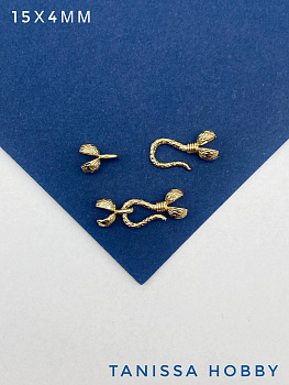 Замочек концевик каллот, карабин крючок, 4мм, позолота, Р010