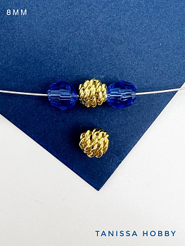 Бусина разделительная витая, 8мм, позолота, ШТУКА, К917