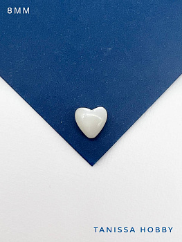 Перламутр бусина сердце, 8мм, штука, ПМ064