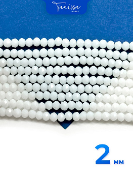 Хрусталь Рондели 2мм, белый, нить. Х100