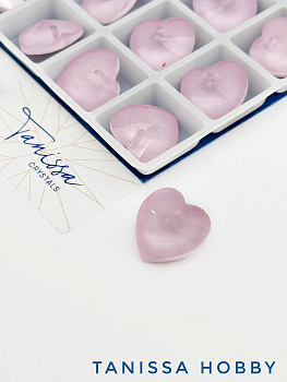 Подвеска кристалл сердце, Powder Rose, 14мм, Tanissa Crystals, СТ407