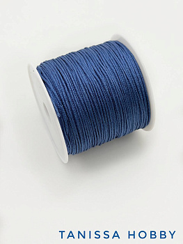 Шнур шамбала нейлоновый для браслетов 0,8мм, темный синий, 2м, Ц113