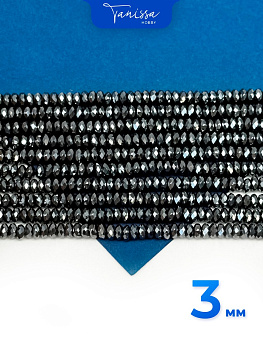 Гематин гематит бусины шайба, диск, огранка, 3мм, черный, нить, ГТ025