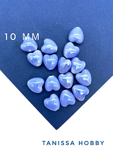 Бусина синий фарфоровое сердце, 10мм, ШТУКА, П161