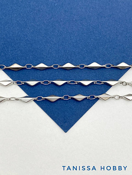 Цепочка ромбы, 11х2мм, 50см, сталь, СН023