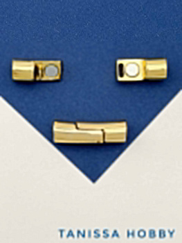 Замок магнитный под шнур толщиной 6мм, позолота, Ш133