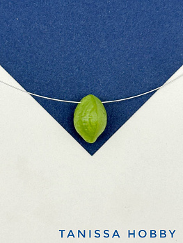 Подвеска лайм, зеленый, 14мм, фарфоровая, П231