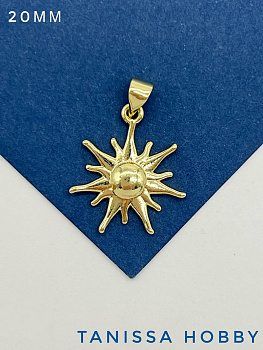 Подвеска кулон солнце позолота, А708
