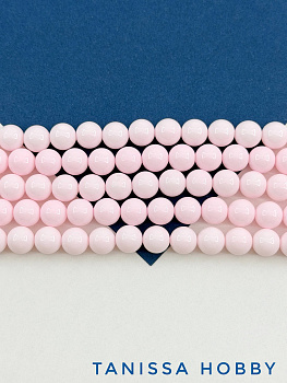 Жемчуг Майорка, зефирный розовый, Baby Pink, 8мм, нить, МА282