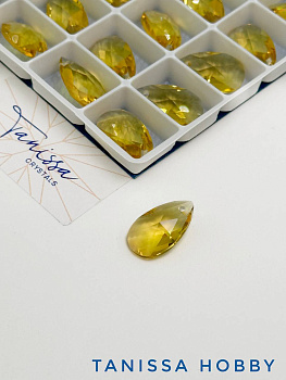 Подвеска кристалл капля, Light Topaz, 16мм, Tanissa Crystals, СТ510