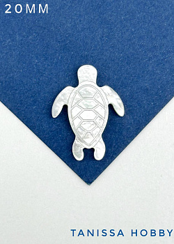 Перламутр белый, бусина черепаха, штука, ПМ108