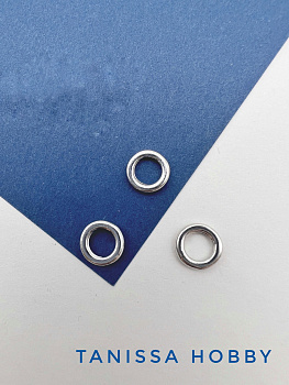 Бейл кольцо неразъемное бублик 9мм, родий. К513