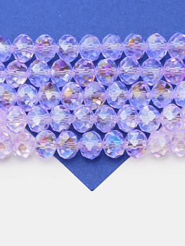 Хрусталь Рондели 8мм, лавандовый, нить, Х487