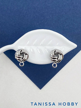 Швензы пусеты вензель 7мм, родий, Е802