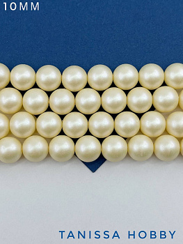 Жемчуг Майорка, Iridescent Yellow, 10мм, нить, МА231