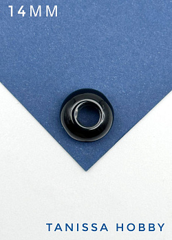 Черный агат, рондель, бублик, штука, Б013