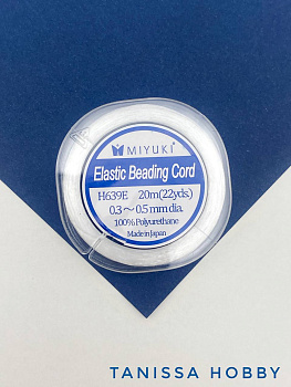MIYUKI Миюки Силиконовая резинка для браслетов многожильная, спандекс, 0,3 - 0,5мм, КАТУШКА 20 метров, ПР46