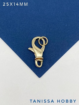 Карабин замок лобстер, 25х14мм, позолота, Р023