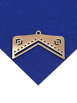 Подвеска коннектор этно узор, 28х16мм, позолота, А607