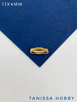 Концевик замочек карабин, 11х4мм, 4мм для цепочки с шариками перлина, позолота, В021