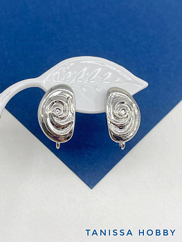 Швензы ракушка, английский замок, родий, ШВ302