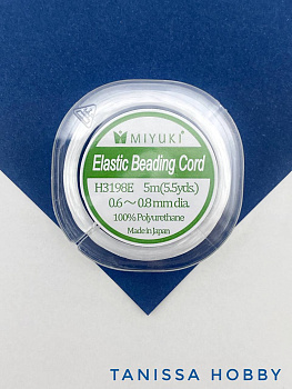 MIYUKI Миюки Силиконовая резинка для браслетов многожильная, спандекс, 0,6 - 0,8мм, КАТУШКА 5 метров, ПР47