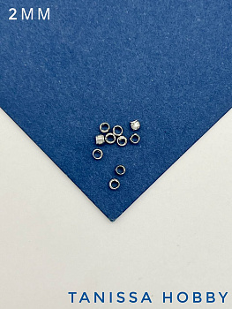 Кримпы зажимные 2мм родий. М608