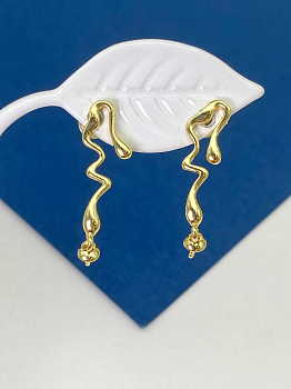 Швензы пусеты, основа для вклейки, позолота, ШВ135