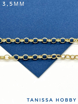 Цепочка ролло, 3,5мм, позолота, 50 см, СН099