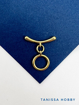 Замочек тогл дуга, позолота, Т129