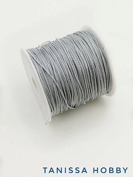 Шнур шамбала нейлоновый для браслетов 0,8мм, серый, 2м, Ц116