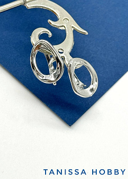 Швензы овал, английский замок, родий, 404