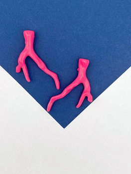 Бусина подвеска коралл, фуксия, акрил, П199