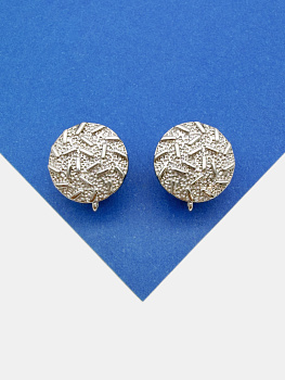 Швензы круг рельеф, английский замок, родий, ШВ403