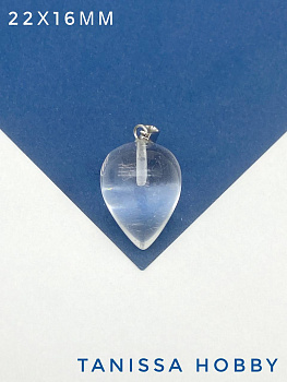 Подвеска капля горный хрусталь, 22х16мм, Б028