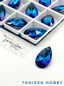 Подвеска кристалл капля, Bermuda Blue, 22мм, Tanissa Crystals, СТ381