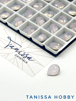 Кристалл капля Rose Water Opal, 8х6мм, Tanissa Crystals, СТ350