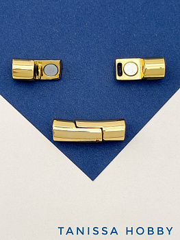 Замок магнитный под шнур толщиной 6мм, позолота, Ш133