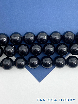 Жемчуг Майорка, круглый, 16мм, черный, ШТУКА, МА273