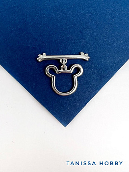 Замочек Тогл Микки Маус, родий, Т102