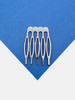 Гребень основа 26х39мм, 5 зубцов, серебро, СВ007